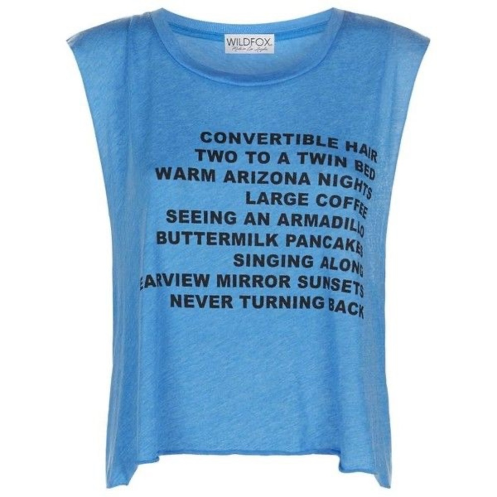 Wildfox Chad Cropped Tank in Blue